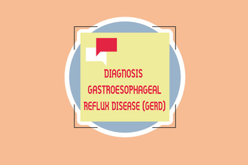 Writing note showing Diagnosis Gastroesophageal Reflux Disease Gerd . Business photo showcasing Digestive disorder.