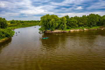 Pripyat river in Belarus from the air