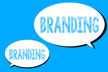 Word writing text Branding. Business concept for Assign brand name to something Business marketing strategy.