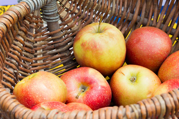 Wicker basket with apples