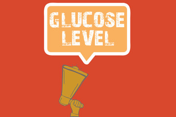 Text sign showing Glucose Level. Conceptual photo Amount of glucose in the blood Reactive hyperglycemia.