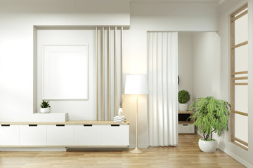 Fototapeta na wymiar Empty room zen minimal design.3D rendering