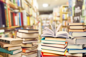 Old books on dark  background