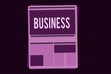 Conceptual hand writing showing Business. Business photo showcasing Occupation Profession Commercial activity Selling goods services.