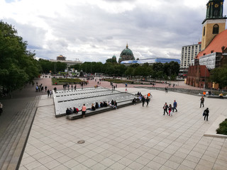 people walking on the alexanderplatz