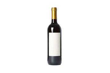 Bottle of red wine with empty space isolated on white background
