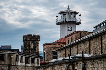 Watch tower of a penitentiary before a storm - 282872191