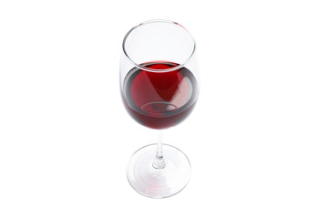 Glass with red wine isolated on white background