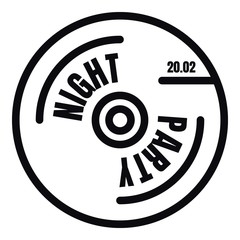 Night party icon. Outline night party vector icon for web design isolated on white background