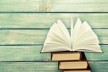 Stack of books isolated on  background.