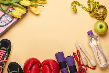 Female fitness background.