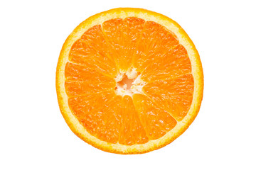 Slice of orange fruit isolated clipping path