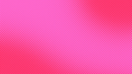 Pink and magenta pop art background in retro comic style with halftone dots, vector illustration of backdrop with isolated dots