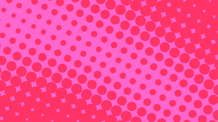 Magenta and pink dotted background in retro pop art comic style, vector illustration