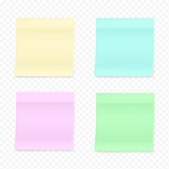 Set of four realistic soft color stickers.