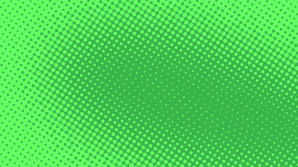 Green retro pop art background with halftone dots