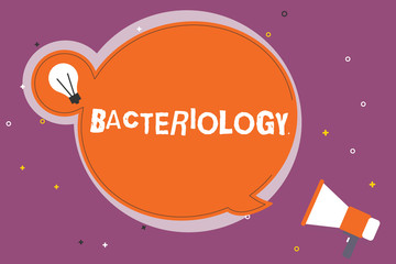 Fototapeta premium Writing note showing Bacteriology. Business photo showcasing Branch of microbiology dealing with bacteria and their uses.