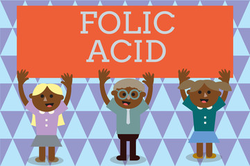 Handwriting text Folic Acid. Concept meaning Vitamin required for normal production of red blood cells.