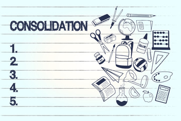 Conceptual hand writing showing Consolidation. Business photo text Action or process of making something stronger or more solid.