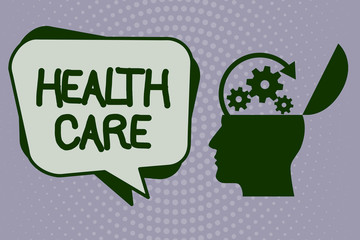 Handwriting text writing Health Care. Concept meaning Medical Maintenance Improvement of Physical Mental conditions.