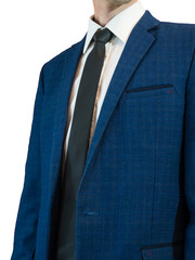 businessman in tuxedo in elegant blue suit. isolated close up