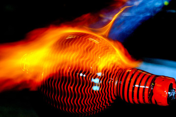 glass blowing fire