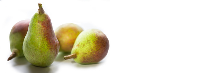 Pear banner on a white background close-up.