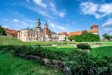 Fototapeta na wymiar Wawel Royal Castle in Krakow, Poland. Sunny day