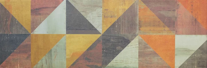 Behang Woonkamer abstract naadloos mozaïekpatroon, keramische tegels voor interieur