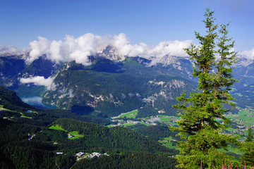 Fototapeta na wymiar Aerial landscape of Bavaria, Germany, Europe