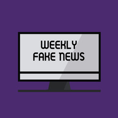 Writing note showing Weekly Fake News. Business photo showcasing Inaccurate, sensationalistic report that is created to gain.