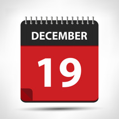 December 19 - Calendar Icon - Calendar design template