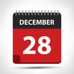 December 28 - Calendar Icon - Calendar design template
