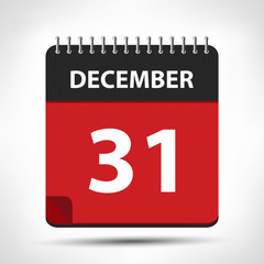 December 31 - Calendar Icon - Calendar design template