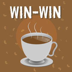 Conceptual hand writing showing Win Win. Business photo text Strategy for both parts obtain benefits Negotiation Agreement.