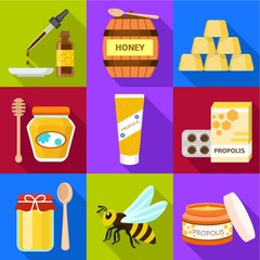 Apiary icon set. Flat set of 9 apiary vector icons for web design isolated on white background