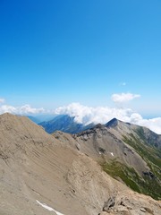 Nature, meadows and peaks that characterize the landscape of the Italian Alps in Val di Susa, near the village of 