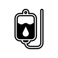 Blood Bag Vector Icon Design Template