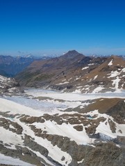 Nature, meadows and peaks that characterize the landscape of the Italian Alps in Val di Susa, near...