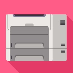 Office printer icon. Flat illustration of office printer vector icon for web design