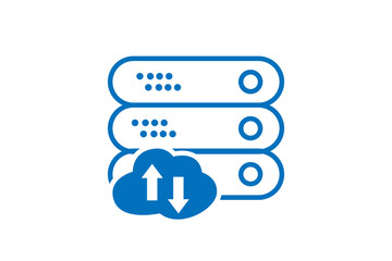 Fototapeta premium Modern cloud database or cloud server icon vector