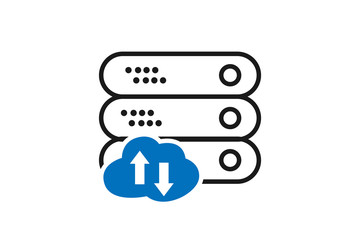 Fototapeta premium Modern cloud database or cloud server icon vector
