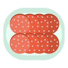 Cutted sausage icon. Flat illustration of cutted sausage vector icon for web design