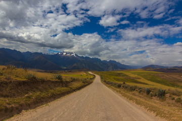 Dirt road in the Sacred Valley of the Incas, Peru.