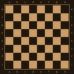 The chess Board is brown. Simple vector illustration