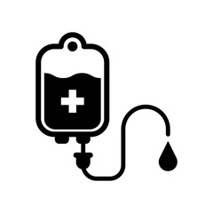 Blood Bag Vector Icon Design Template