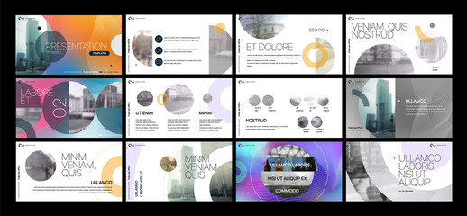 Covers templates set with graphic geometric elements. Applicable for flyer, cover annual report, placards, brochures, posters, banners. Vector illustrations.