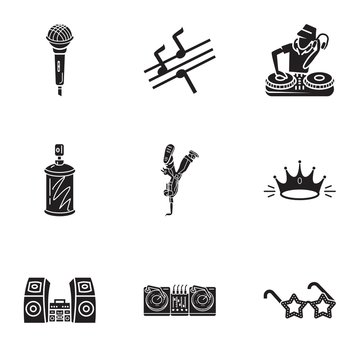 Rap swang icon set. Simple set of 9 rap swang vector icons for web design isolated on white background
