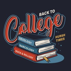 Colorful college and university emblem