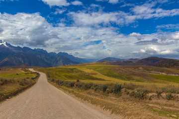 Dirt road in the Sacred Valley of the Incas, Peru.